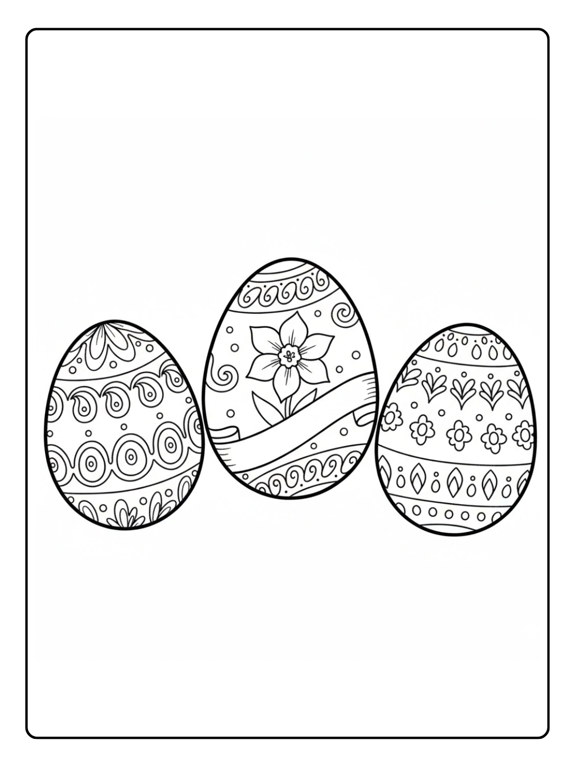 Coloriage Œufs de Pâques Élégants