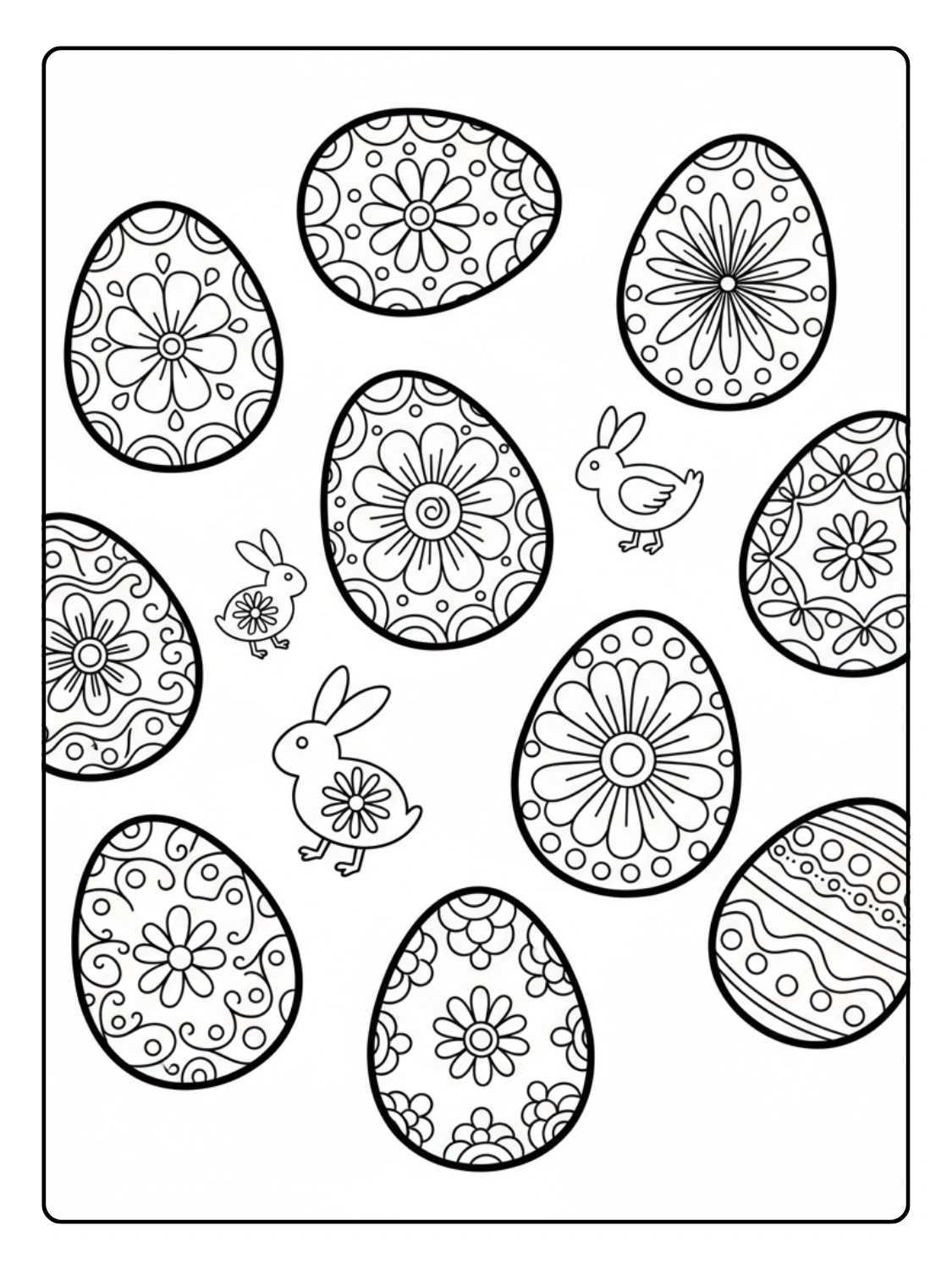 Coloriage Œufs de Pâques Style Mandala