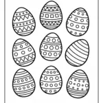 Coloriage Œufs de Pâques à Motifs Géométriques