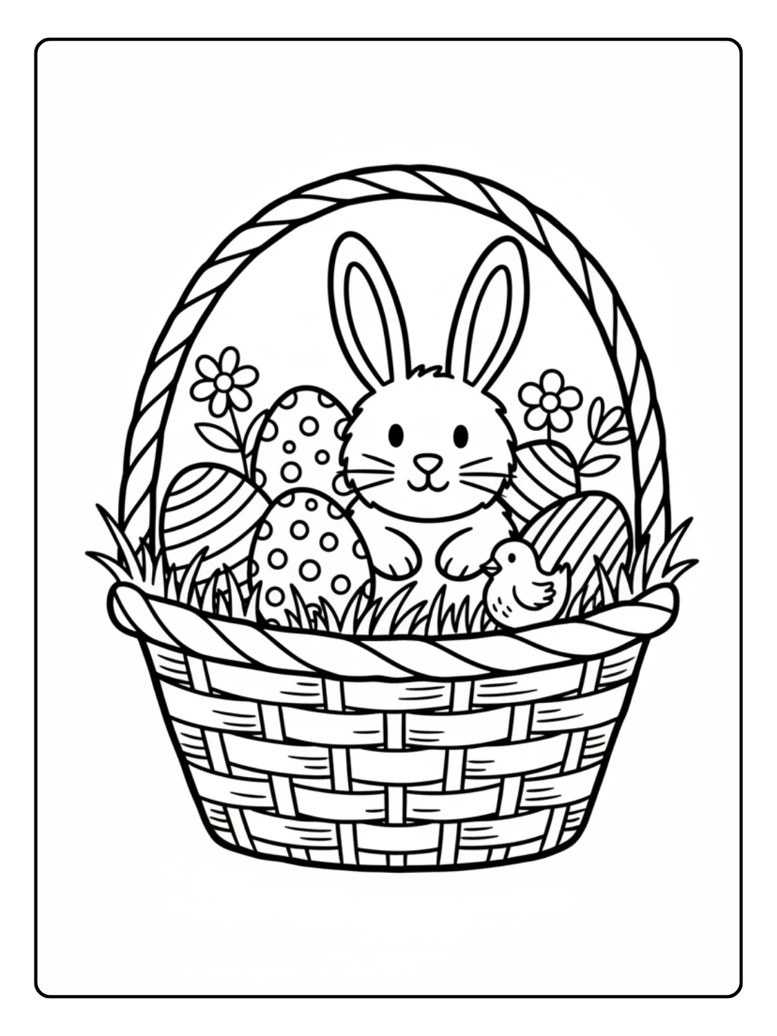 Coloriage Panier de Pâques Dessin Simple