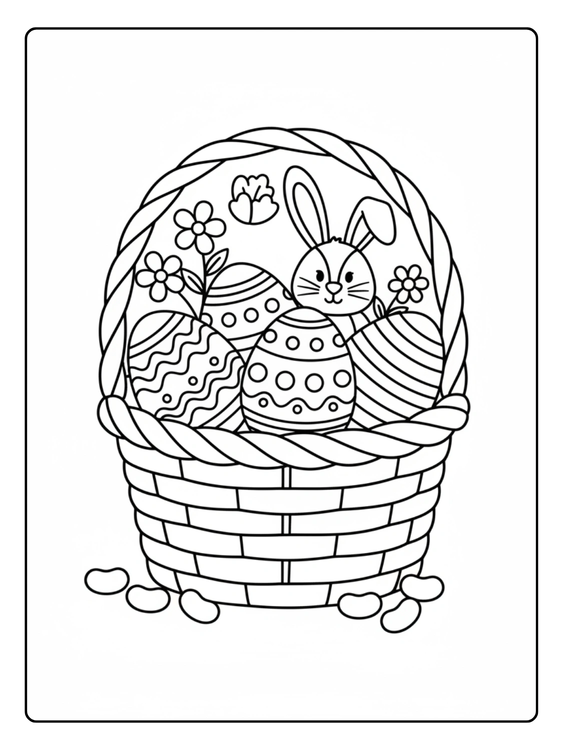 Coloriage Panier de Pâques Gratuit