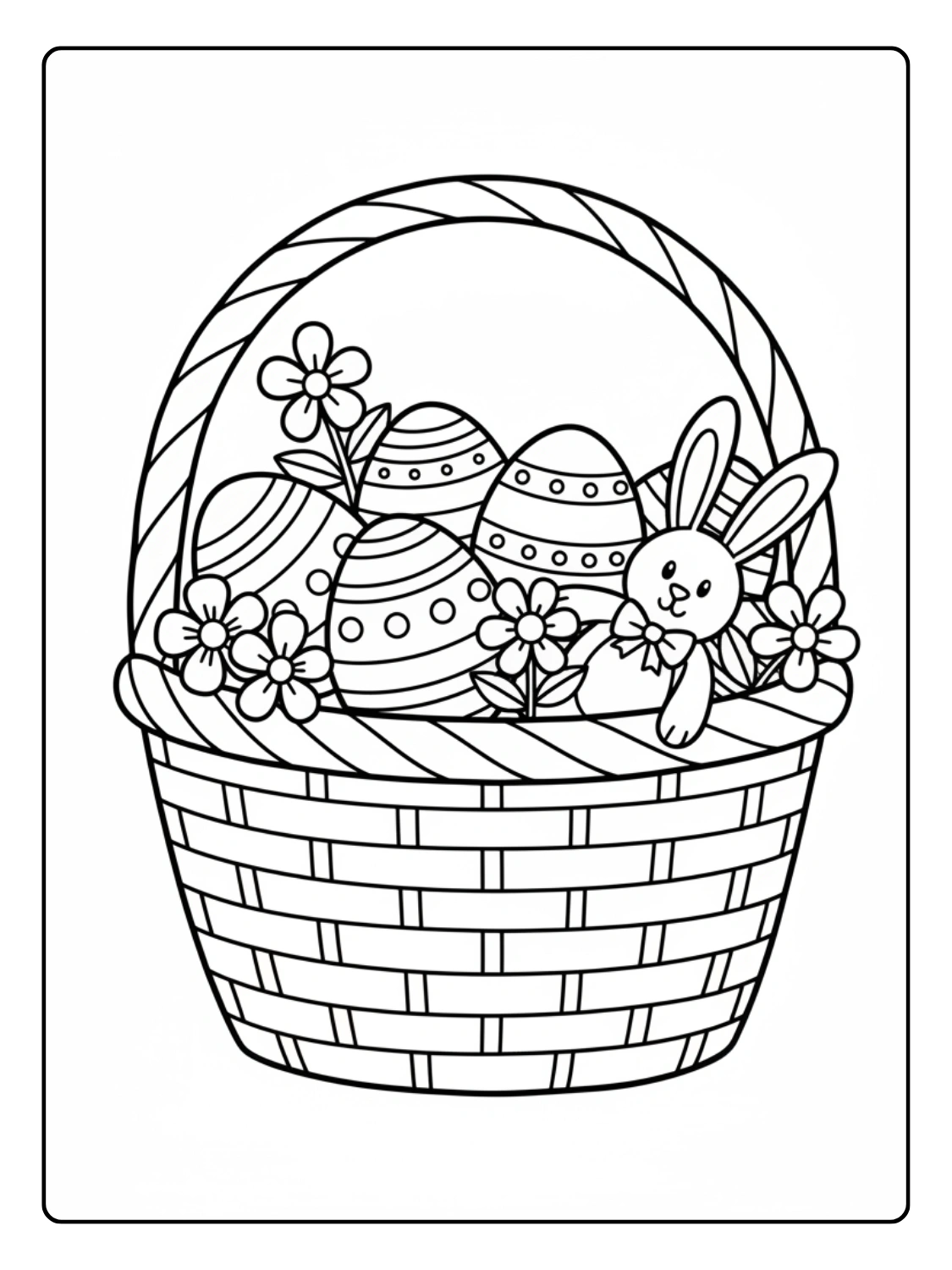Coloriage Panier de Pâques Maternelle