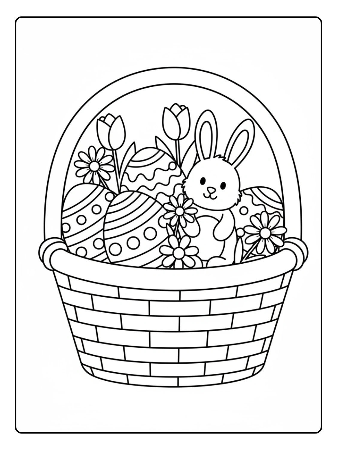 Coloriage Panier de Pâques