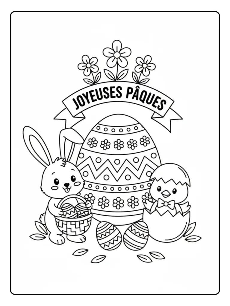 Coloriage Pâques à Imprimer Gratuitement (PDF)