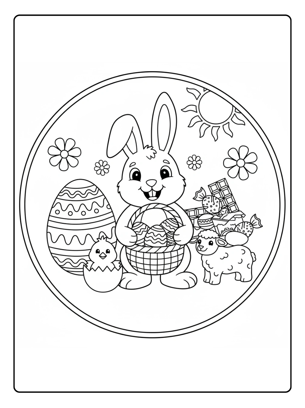 Coloriage Pâques Chocolat