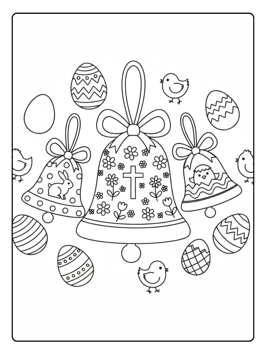 Coloriage Pâques Cloches