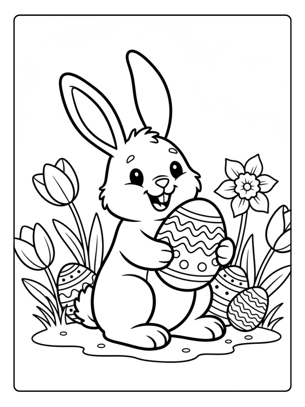 Coloriage Pâques Facile