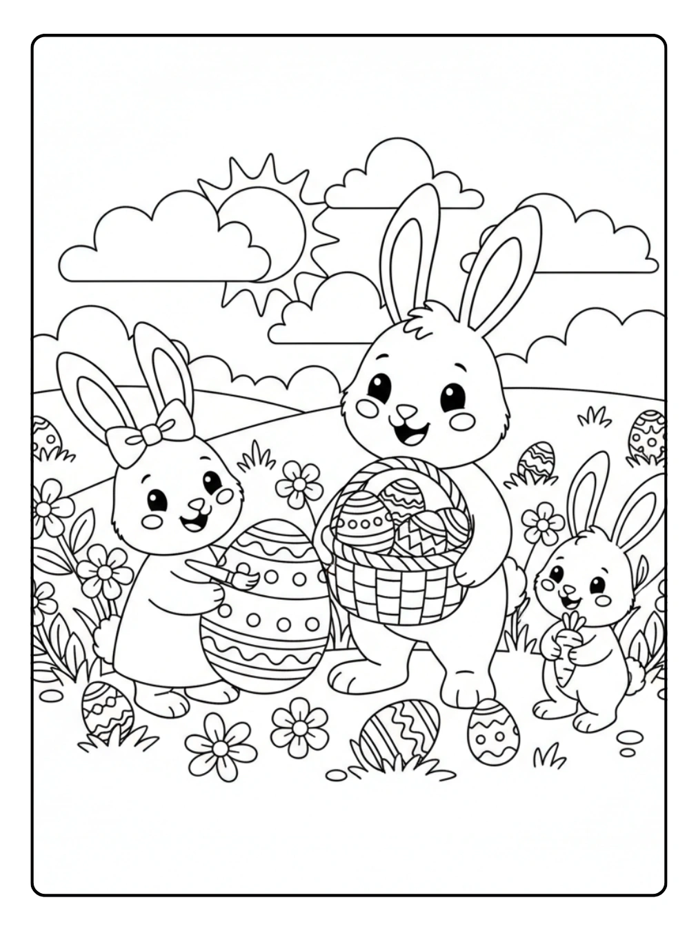 Coloriage Pâques Famille
