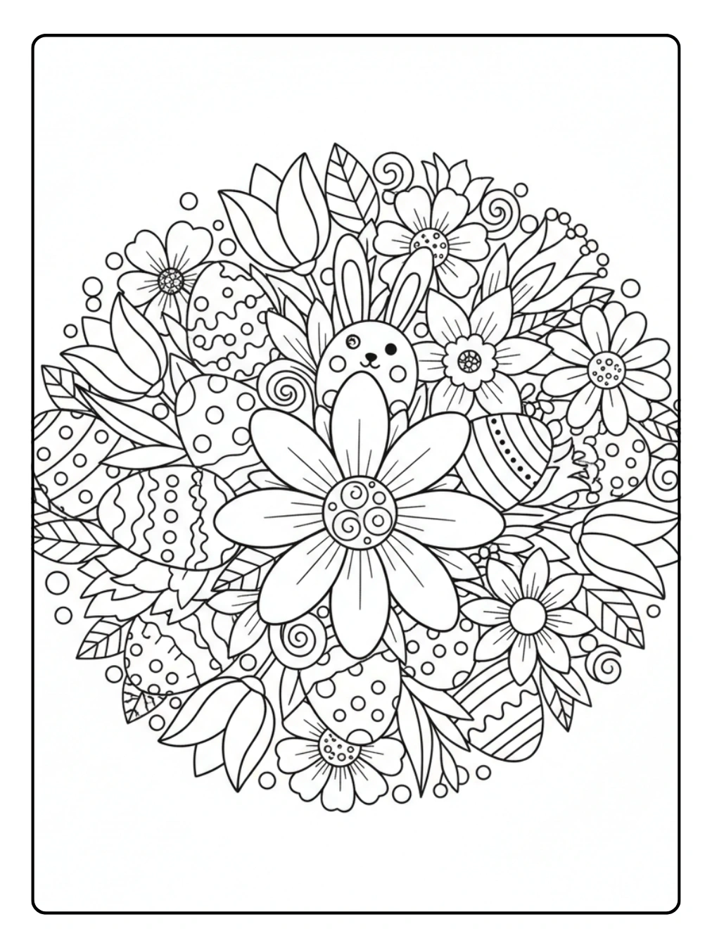 Coloriage Pâques Fleurs