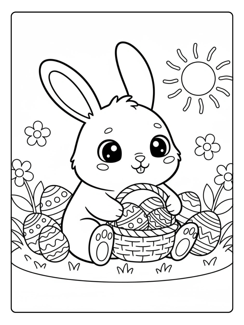 Coloriage Pâques Lapin Mignon