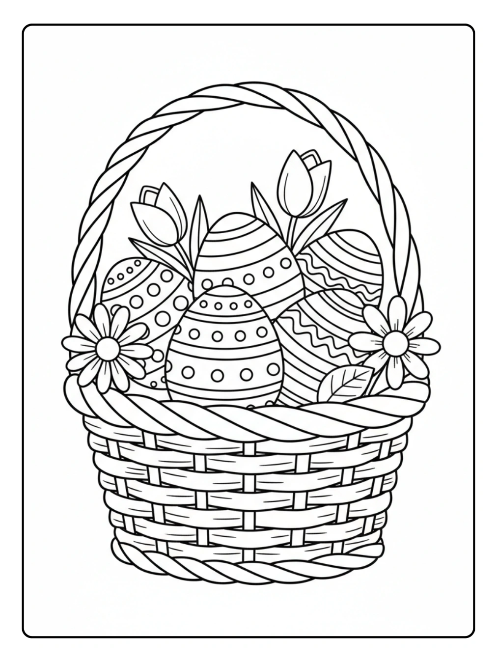 Coloriage Pâques Panier