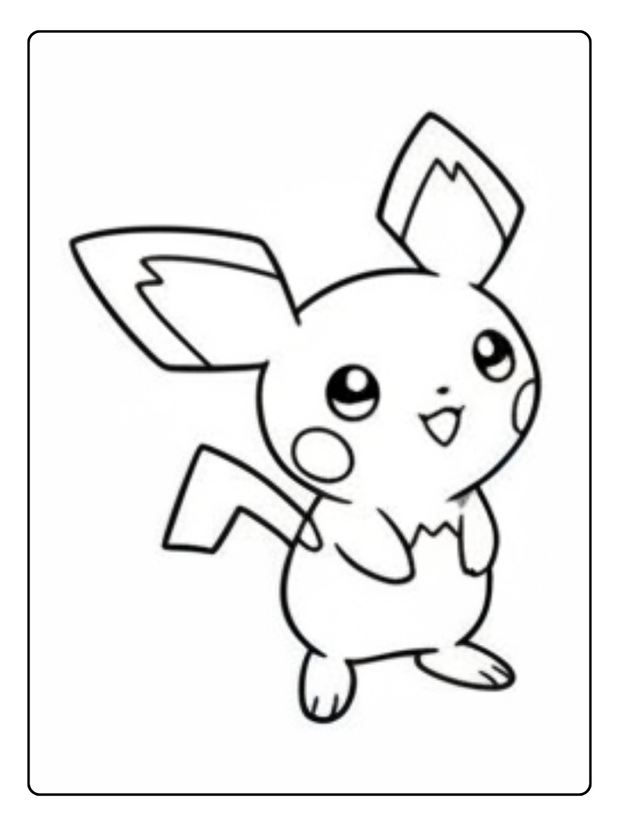 Coloriage Pikachu noir et blanc