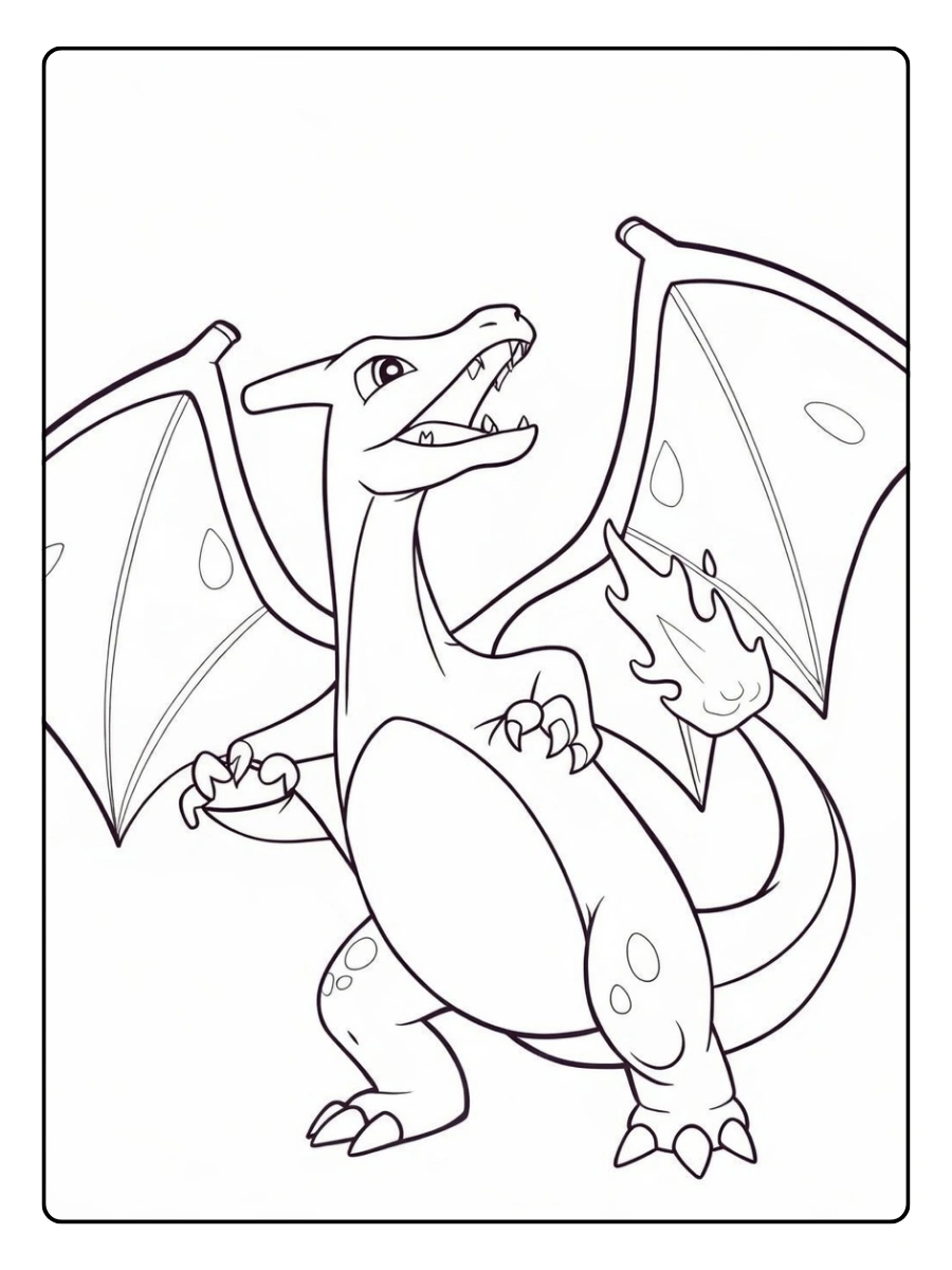 Coloriage Pokémon Dracaufeu pour enfants