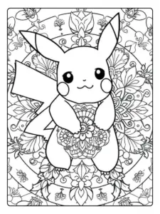 Coloriage Pokémon mandala Pikachu