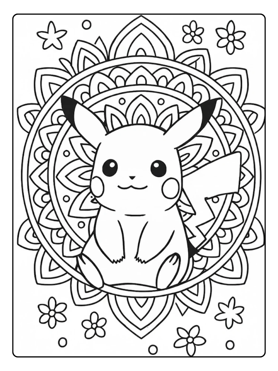 Coloriage Pokémon mandala à imprimer