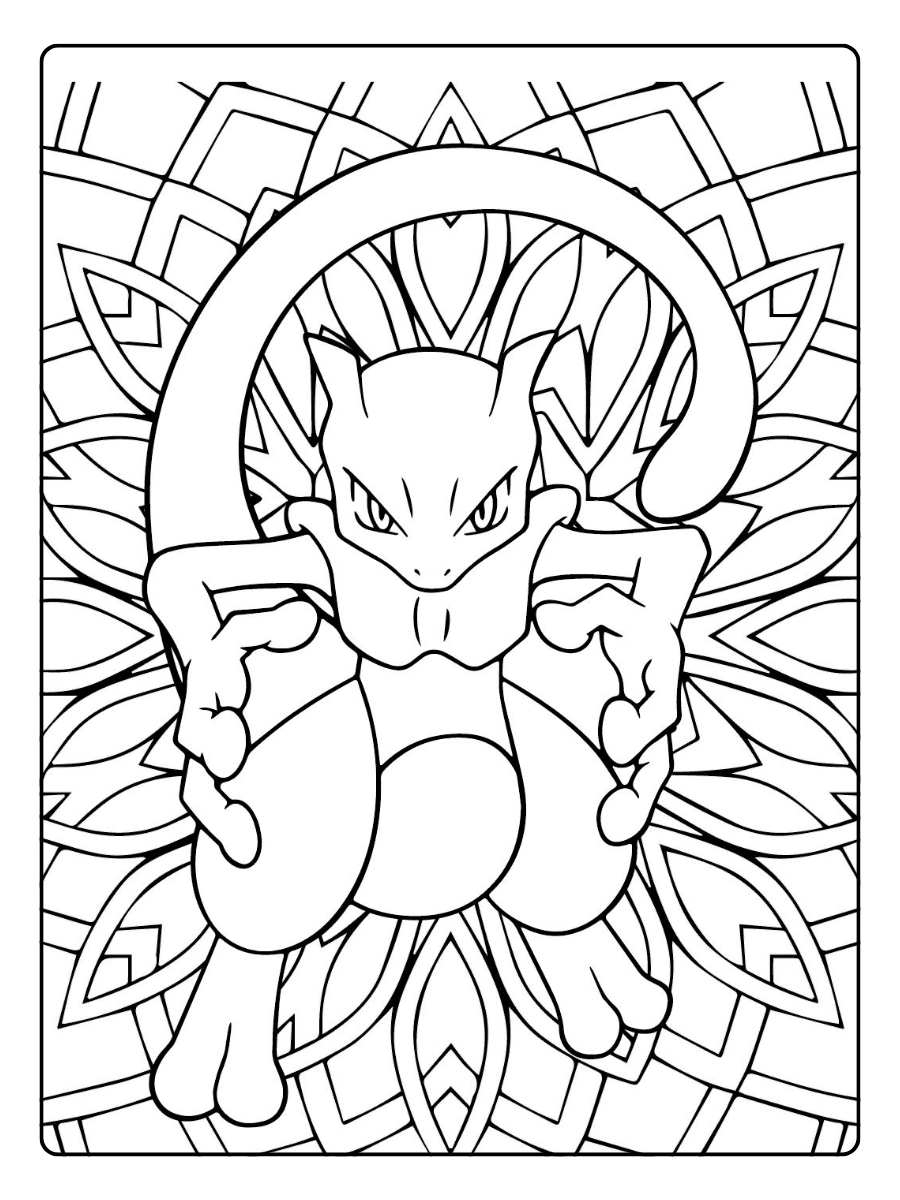 Coloriage Pokémon mandala artistique