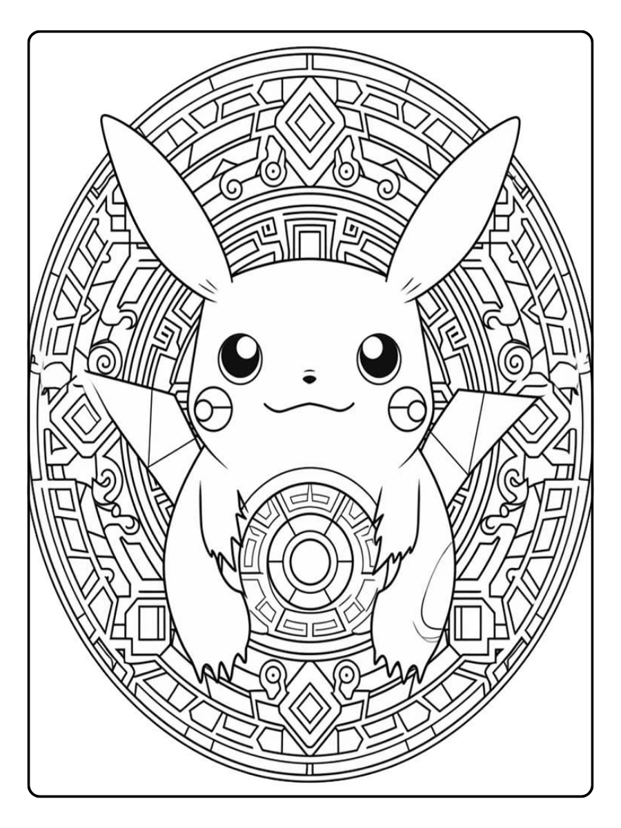 Coloriage Pokémon mandala facile