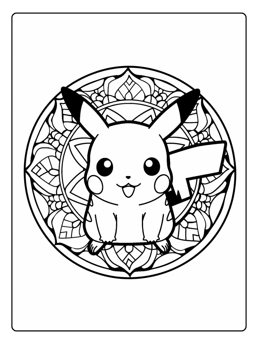 Coloriage Pokémon mandala relaxant