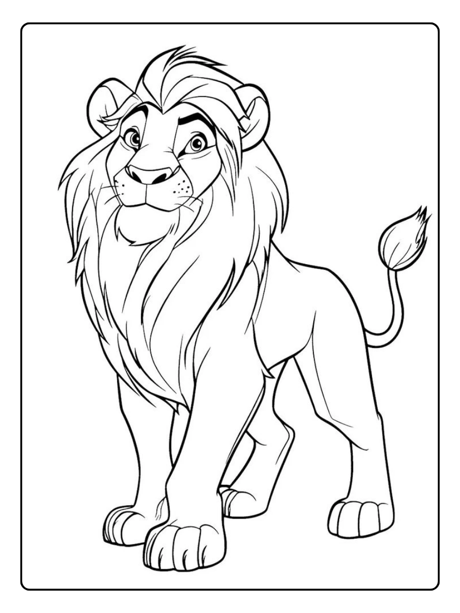 Coloriage Roi Lion animaux de la savane