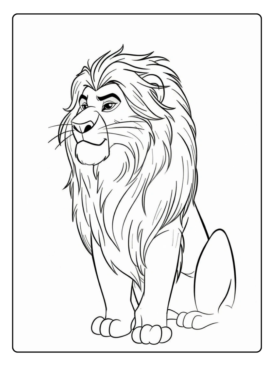 Coloriage Roi Lion et ses amis