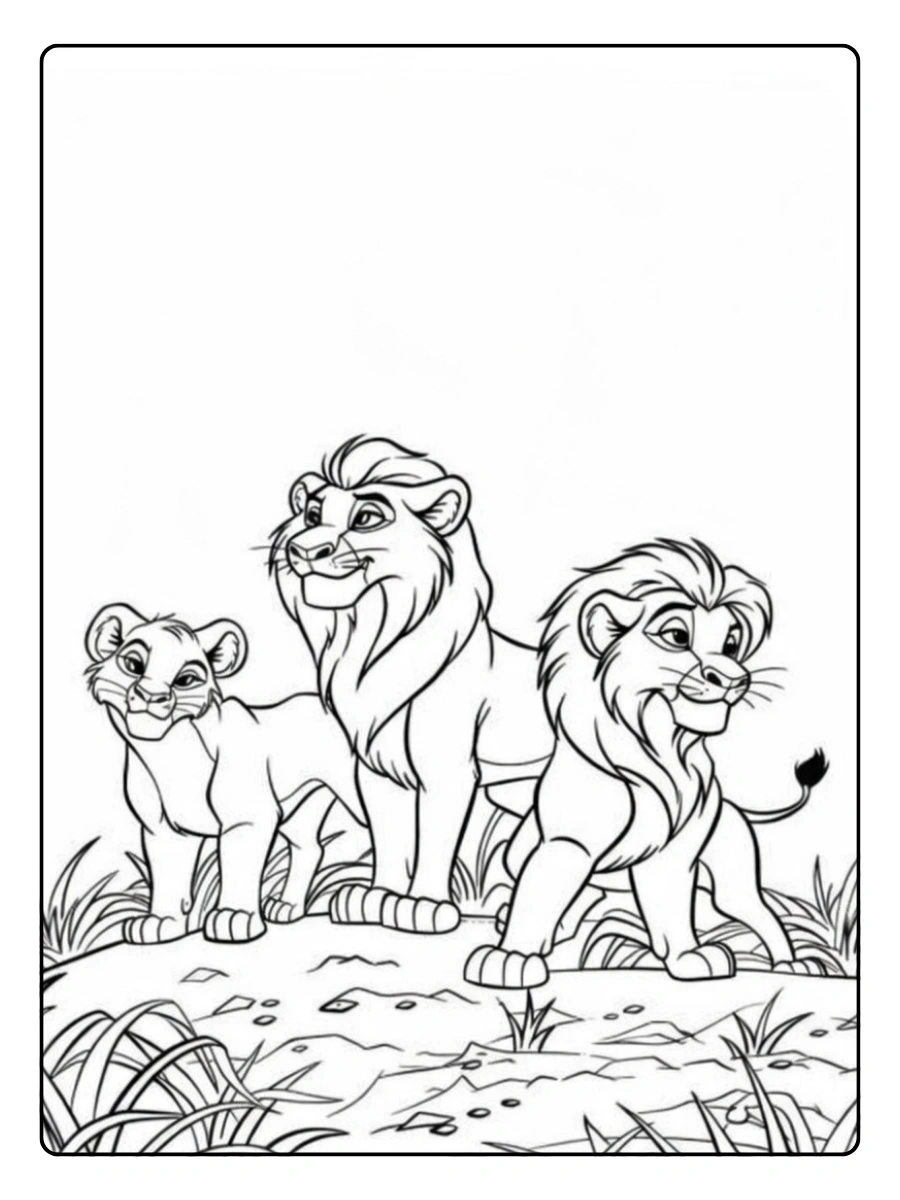 Coloriage Roi Lion facile pour enfants