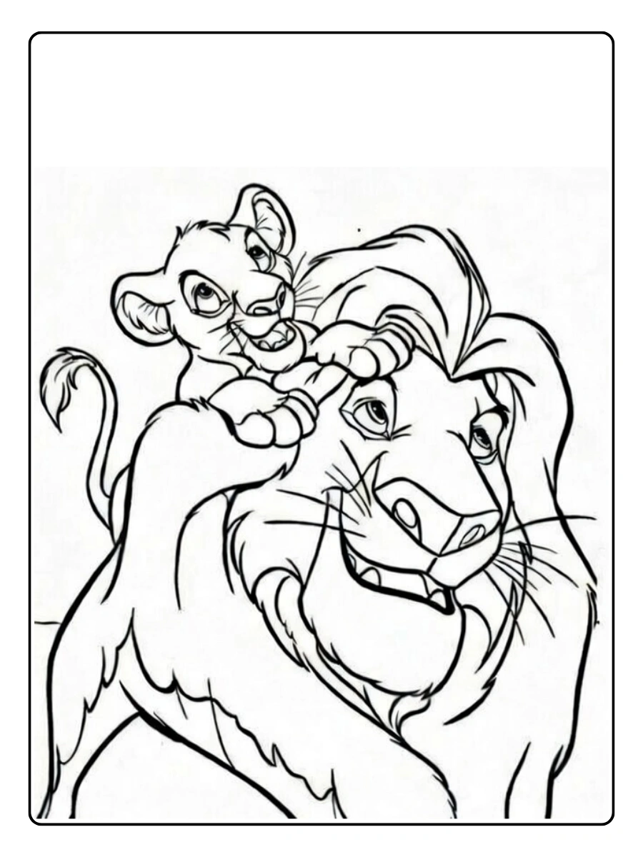 Coloriage Roi Lion gratuit à imprimer