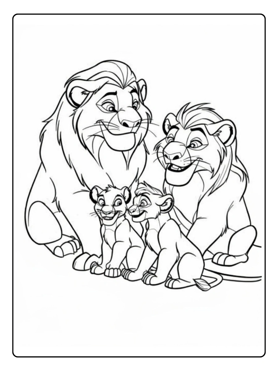 Coloriage Roi Lion pour maternelle