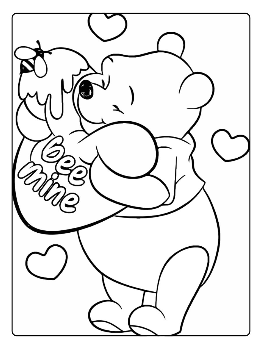 Coloriage Saint Valentin Disney à imprimer gratuit