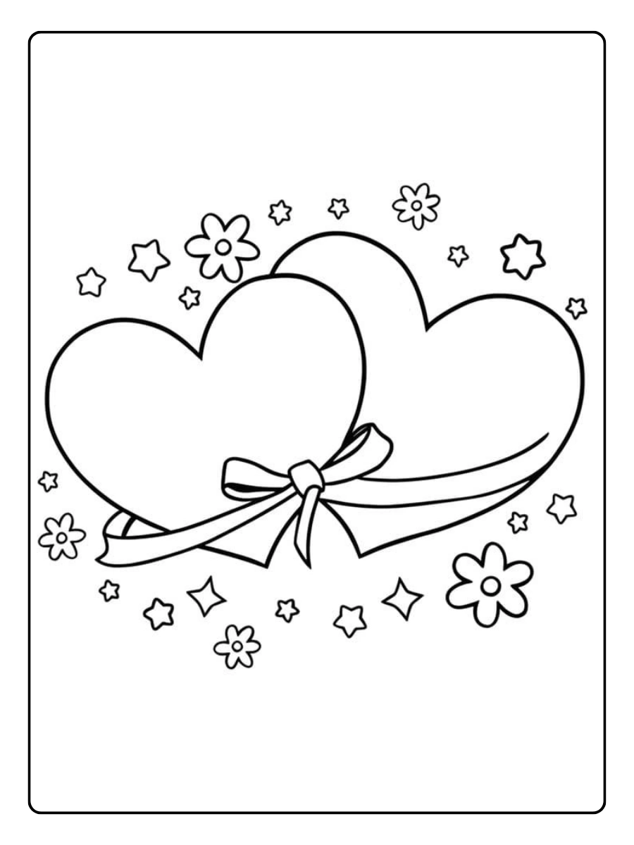 Coloriage Saint Valentin cœur à imprimer