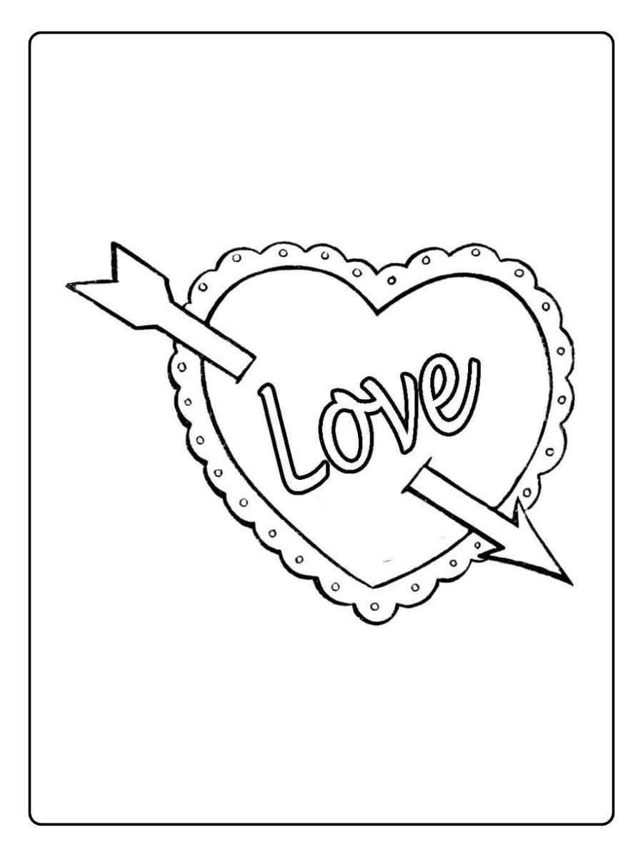 Coloriage Saint Valentin cœur facile