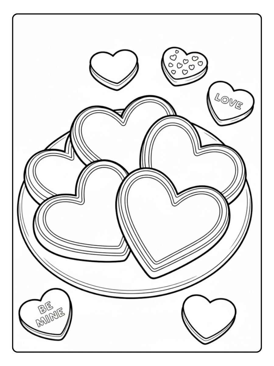 Coloriage Saint Valentin cœur mignon
