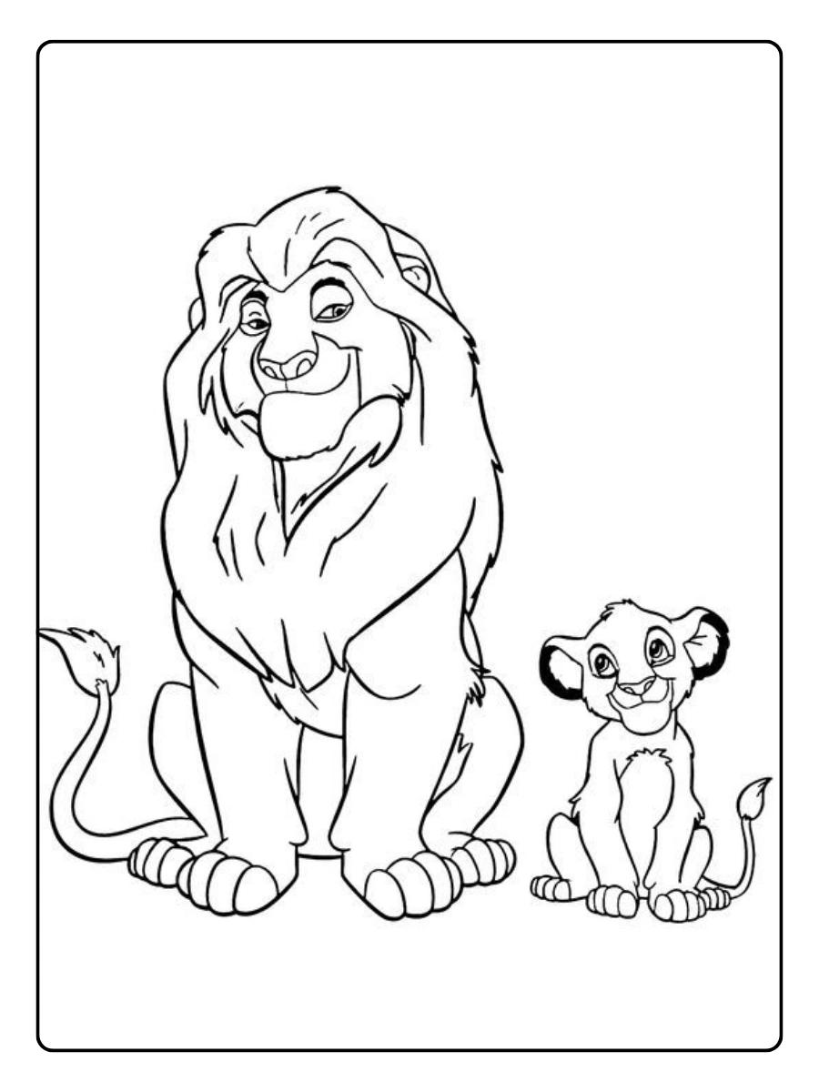 Coloriage Simba Roi Lion facile