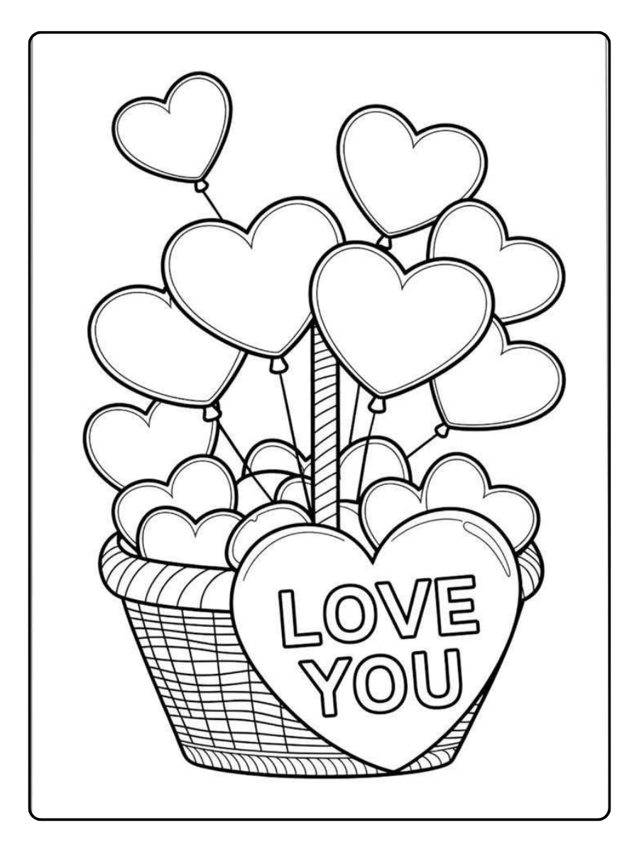 Coloriage amour Saint Valentin
