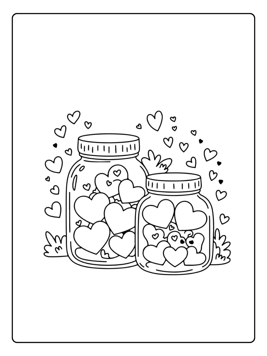 Coloriage amour Saint Valentin à imprimer