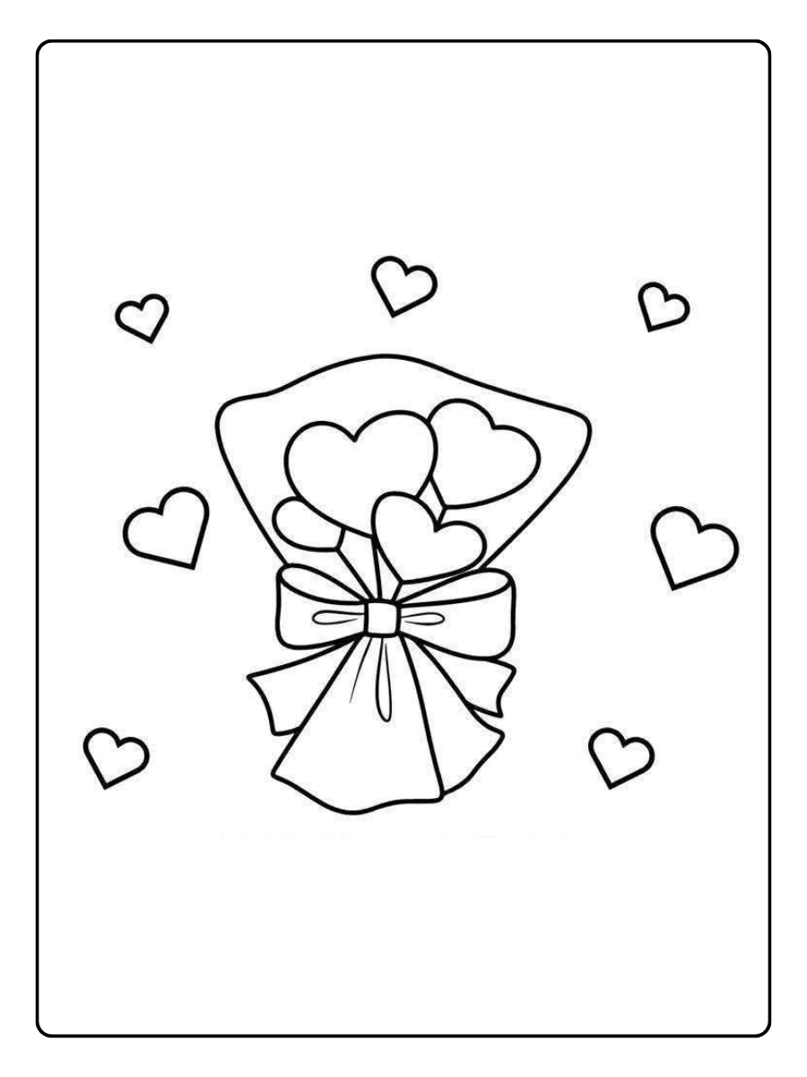 Coloriage amour Saint Valentin facile