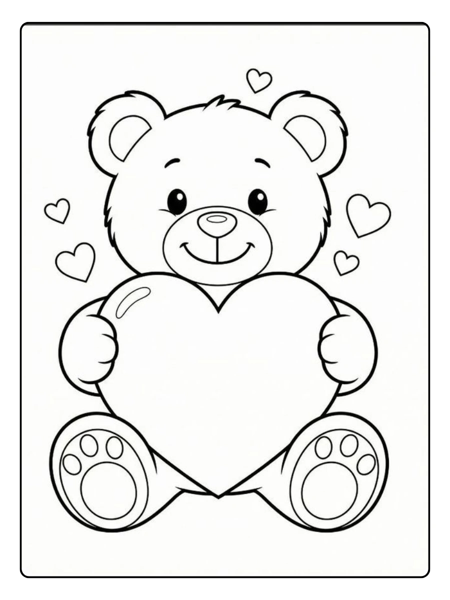 Coloriage amour Saint Valentin pour enfants