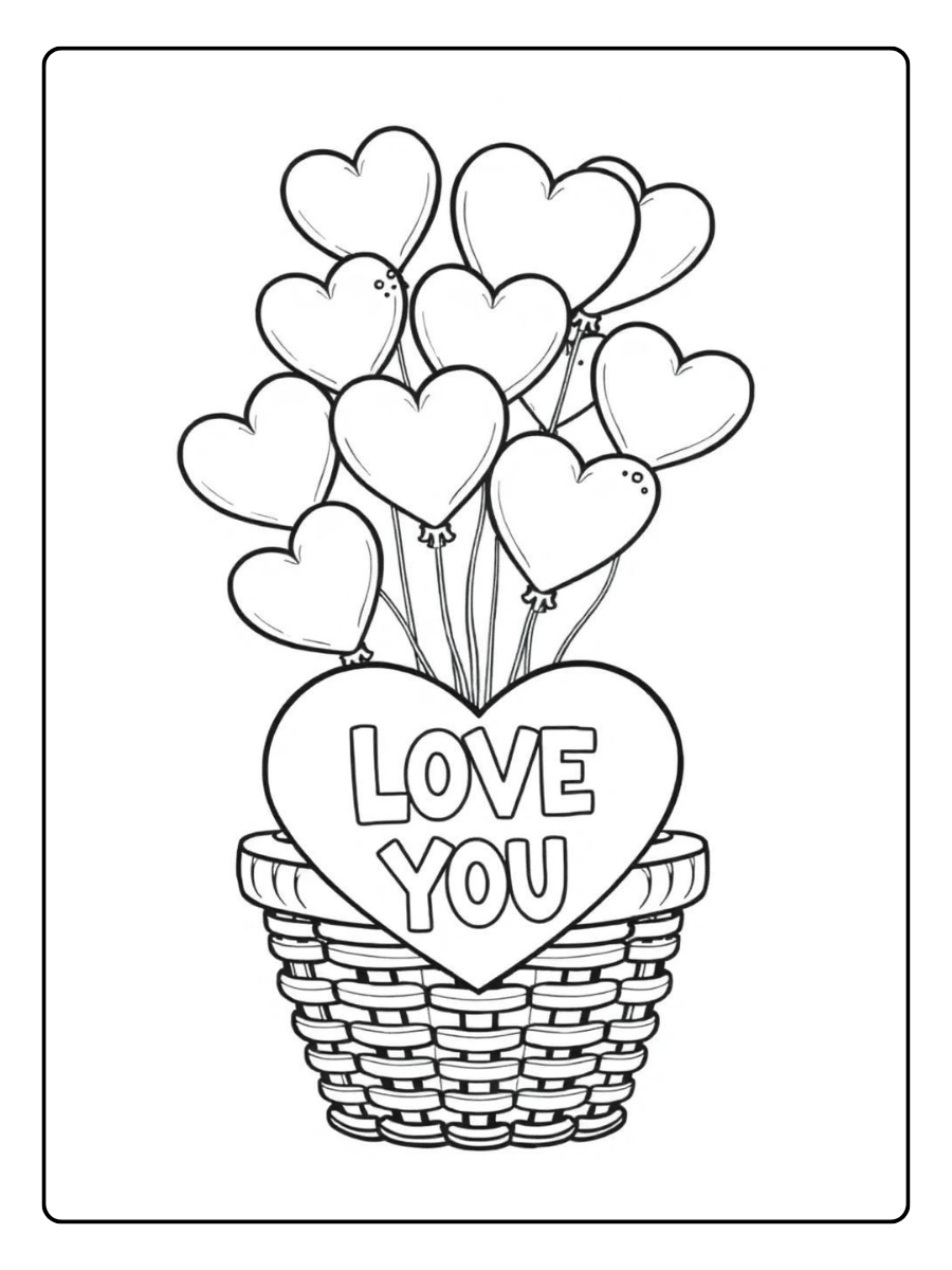 Coloriage amour Saint Valentin