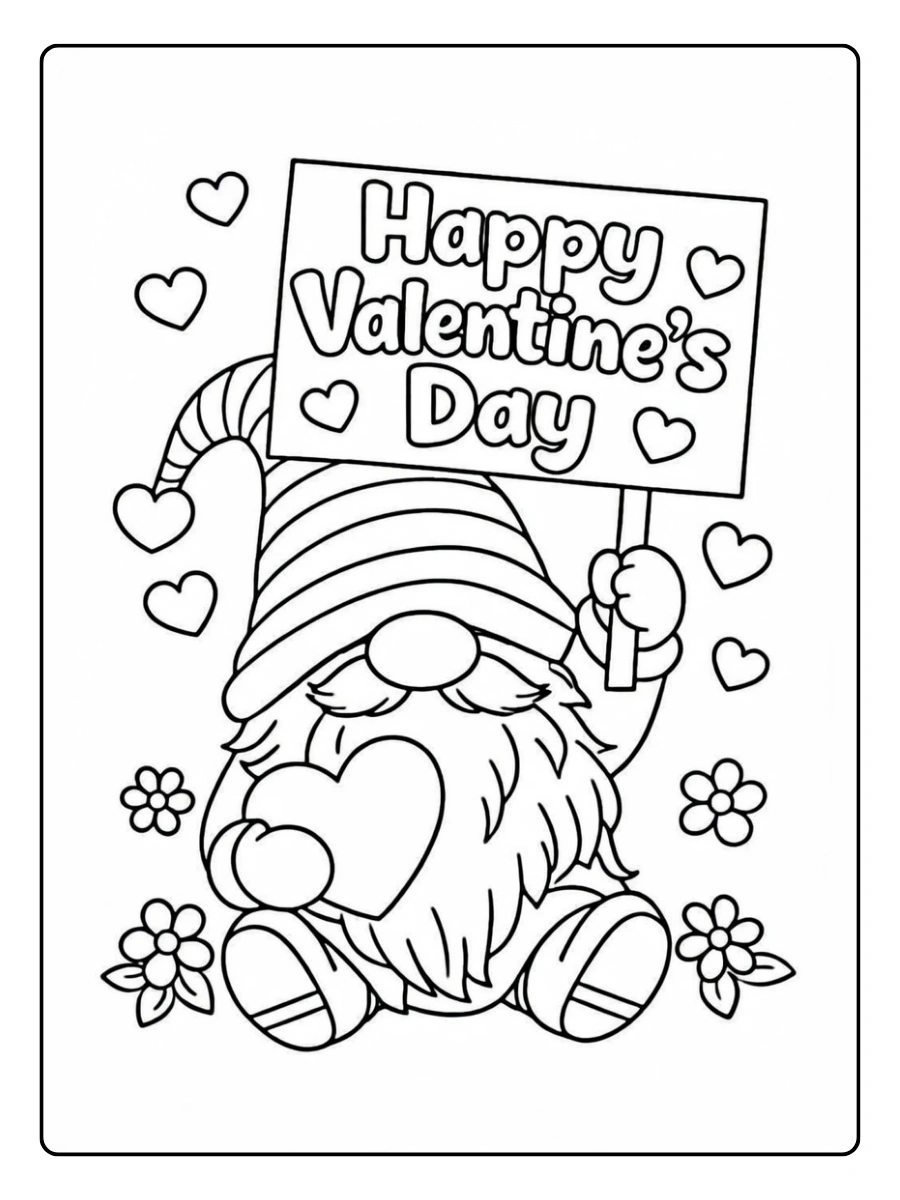 Coloriage amour mignon Saint Valentin