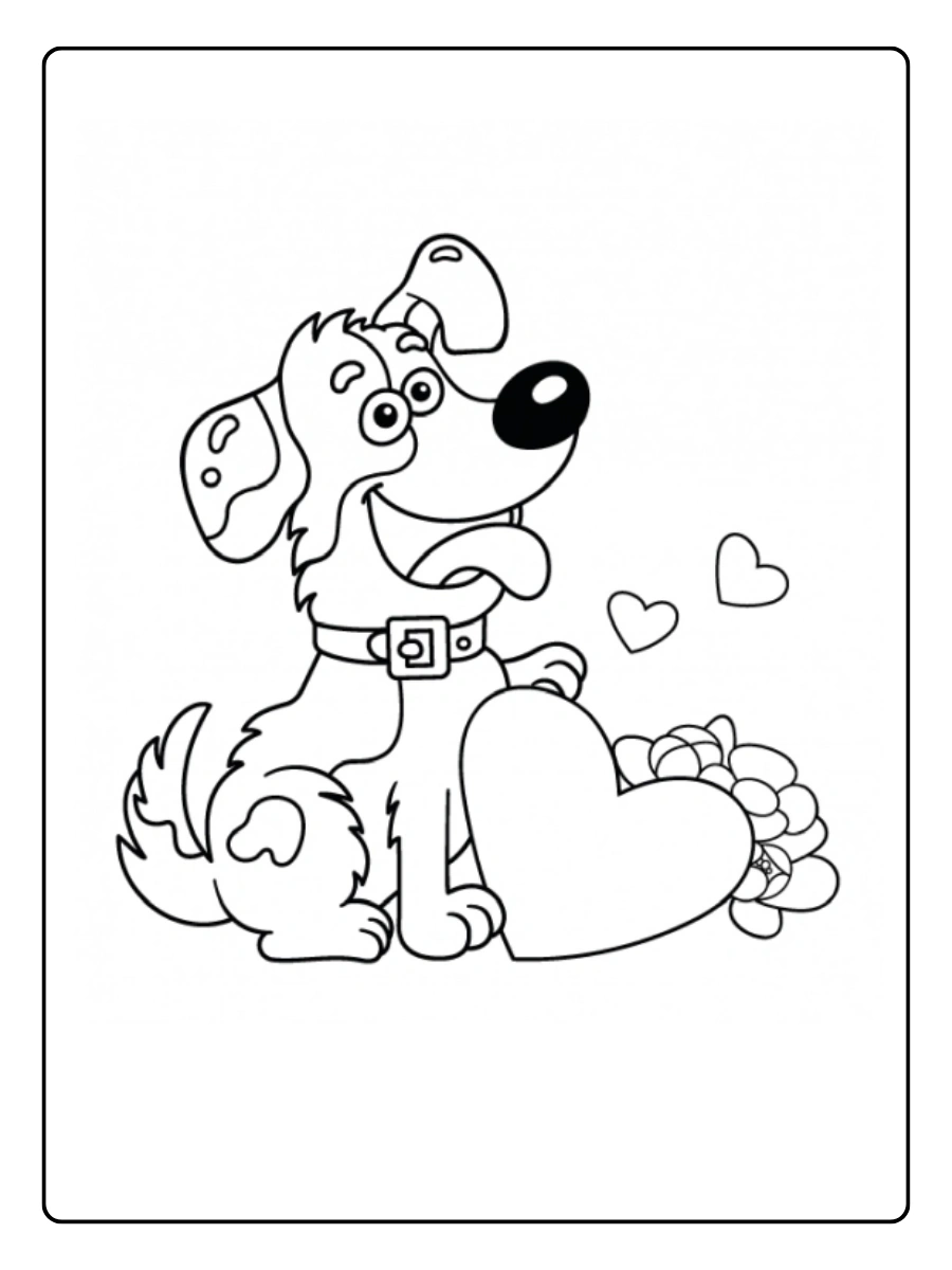 Coloriage animaux mignons Valentine