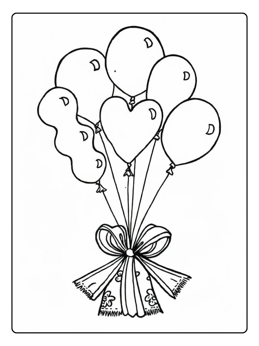 Coloriage ballon amour Saint Valentin