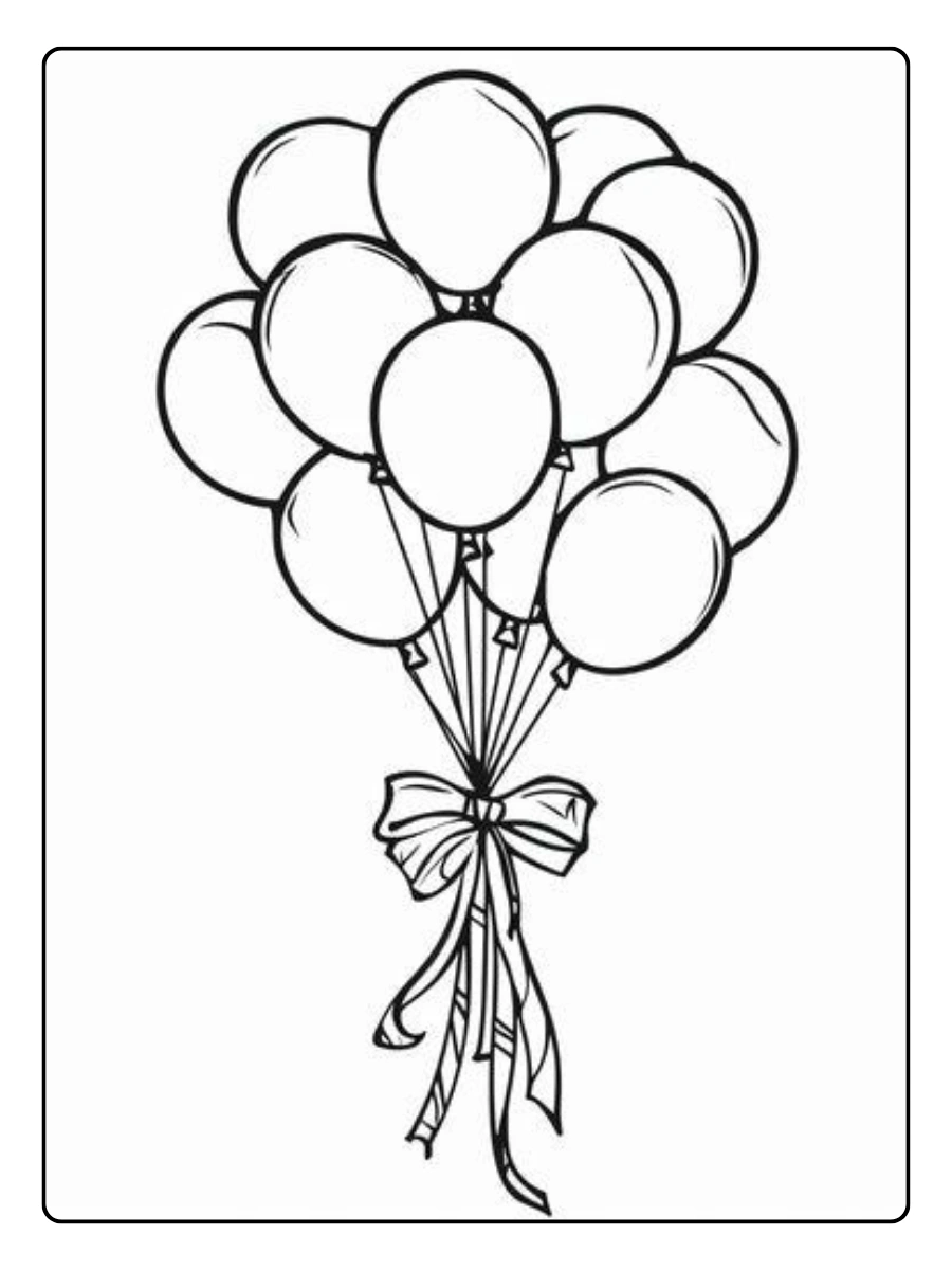 Coloriage ballon romantique amour