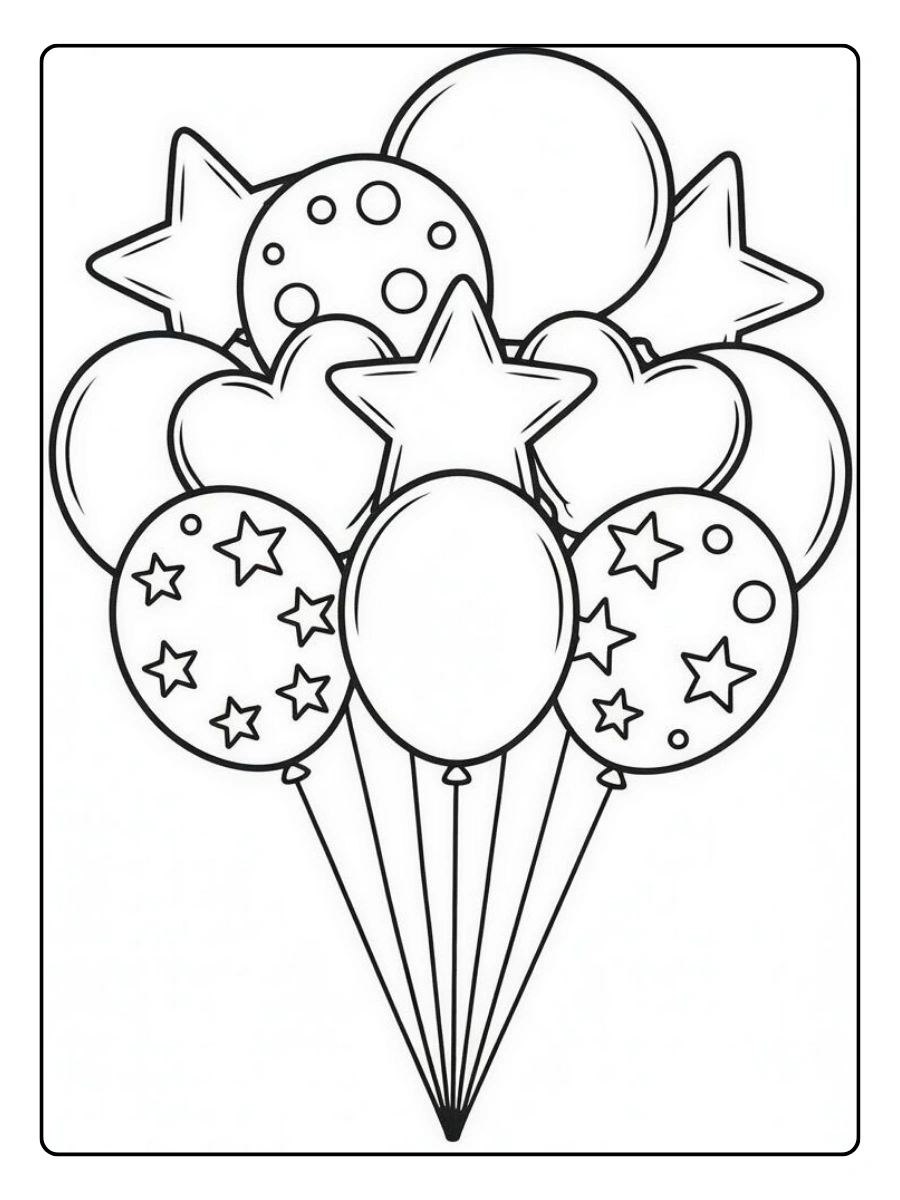 Coloriage ballons amour faciles