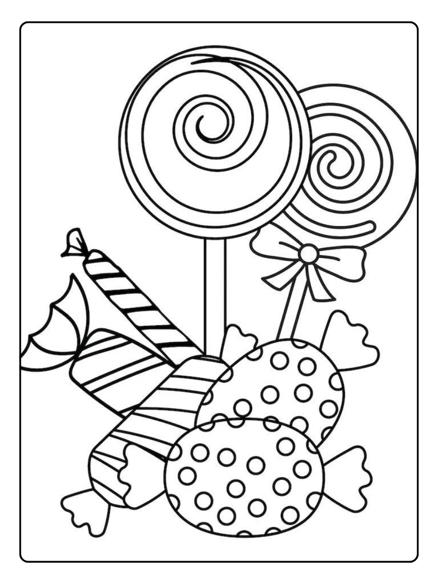 Coloriage bonbons Saint Valentin à imprimer