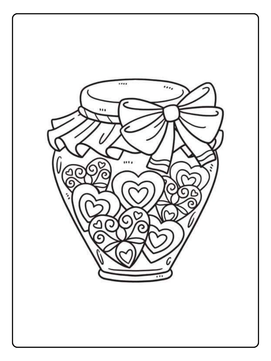 Coloriage bonbons Valentine pour enfants