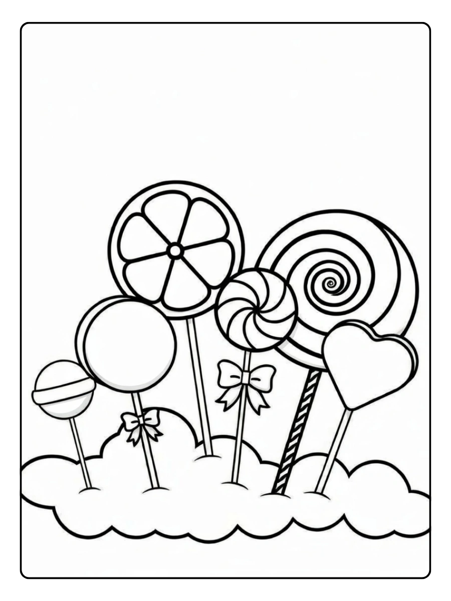 Coloriage bonbons amour Valentine