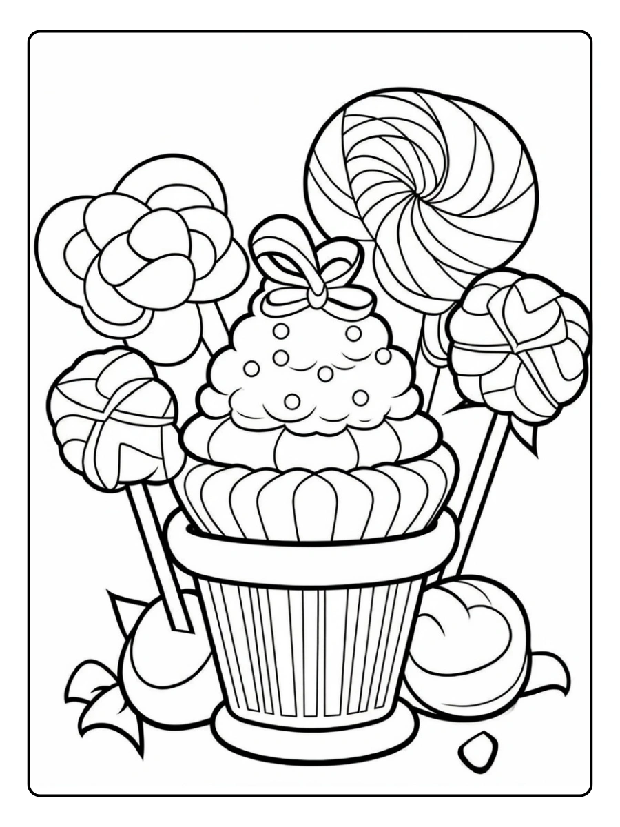 Coloriage bonbons en forme de cœur