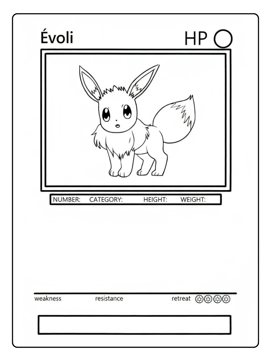 Coloriage carte Pokémon à imprimer