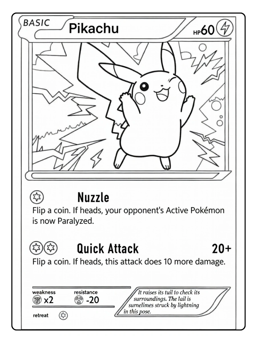 Coloriage carte Pokémon pour enfants