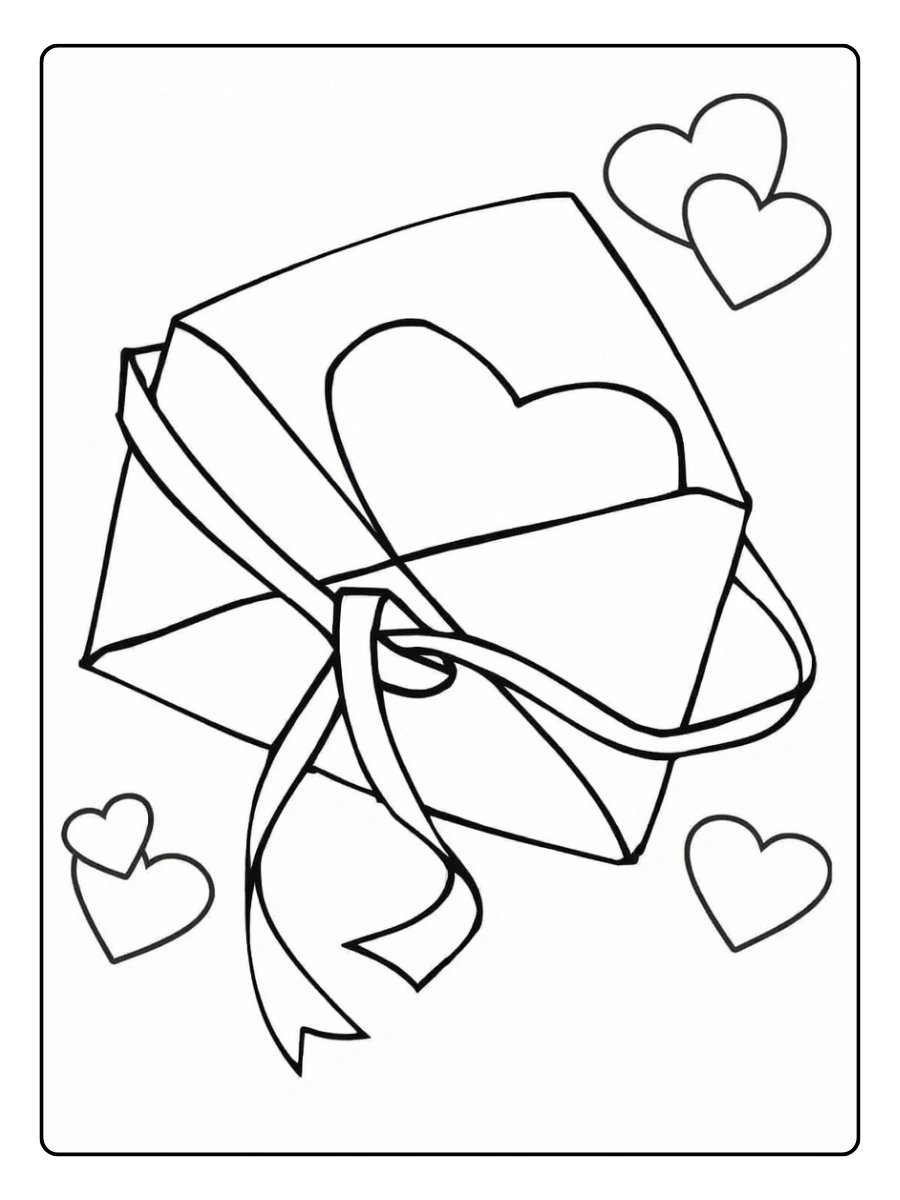 Coloriage carte Saint Valentin Disney