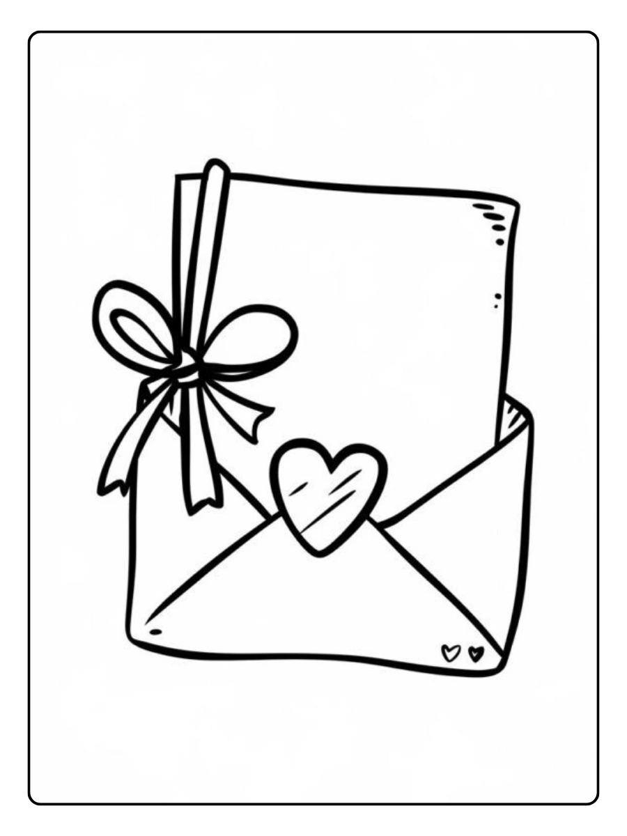 Coloriage carte Saint Valentin pour adulte